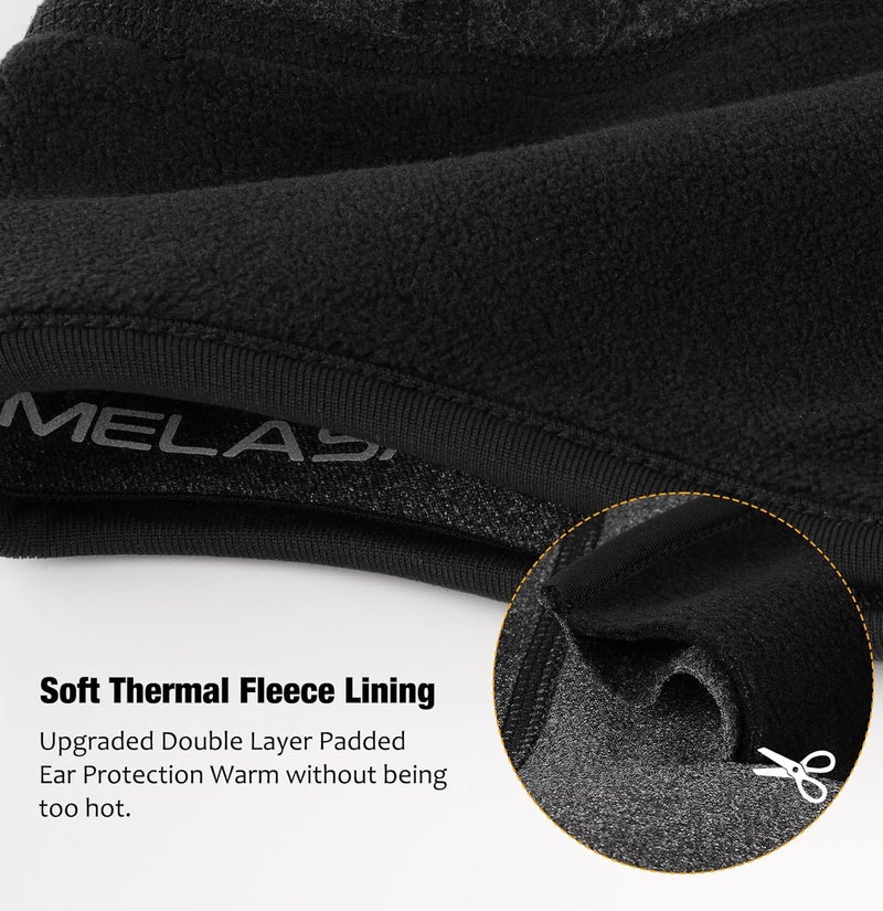 MELASA Winter Helmet Liner Skull Cap, Fleece Lined Warm Cycling Cap with Glasses Holes, Thermal Hat Beanie for Men Women - Image 2